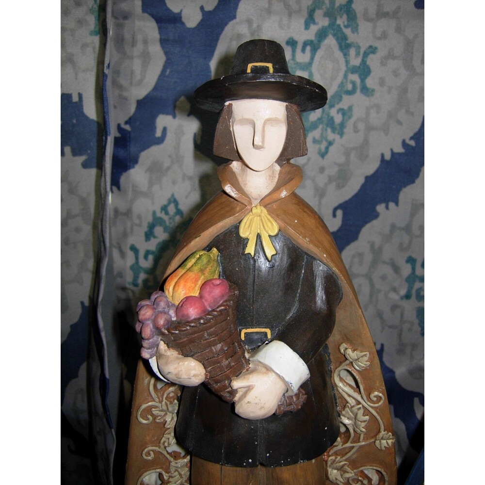 Pilgrim Harvest Thanksgiving Accent Decor Figures Set 16" - Picture 10 of 11